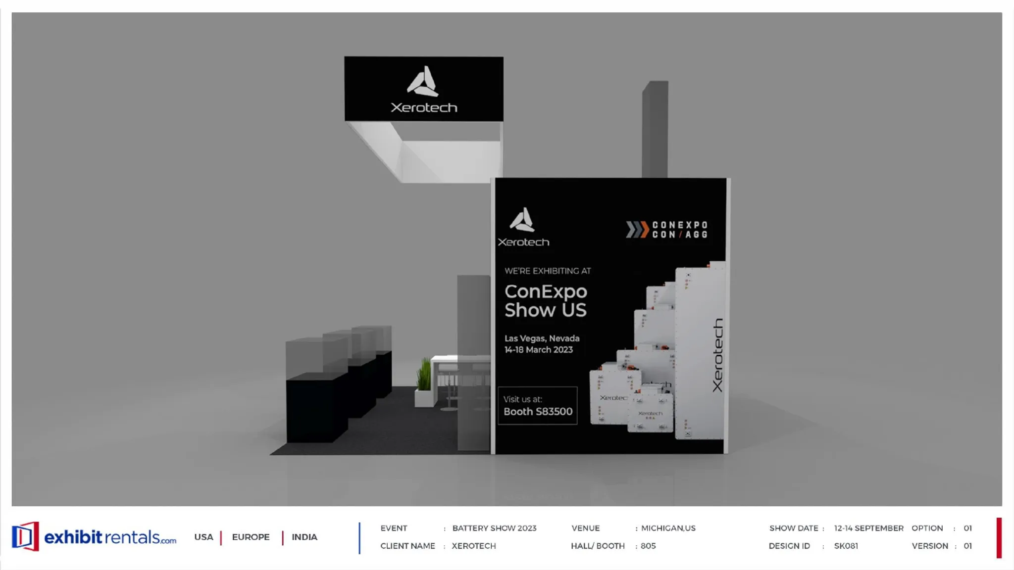 20x20 Peninsula booth design by Exhibit-Rentals